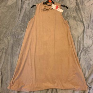 Tan Flowy Minimalistic Midi Dress